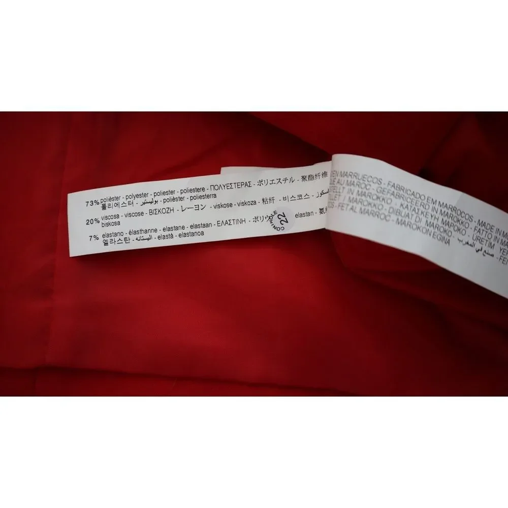 ZARA 8381/773/601 Women's Sz Small Red Cropped Peter Pan Collar Blazer $90 - Picture 4 of 6